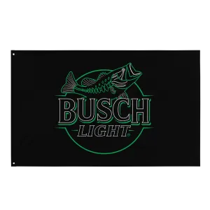Busch Light Largemouth Bass Neon Sign Flag