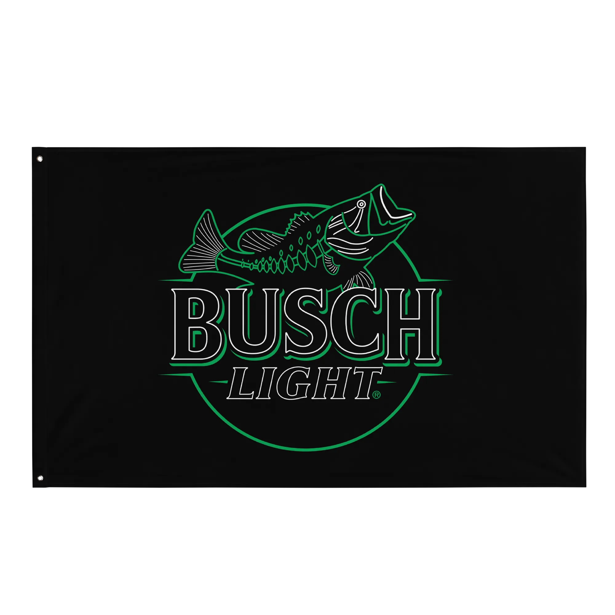 Busch Light Largemouth Bass Neon Sign Flag