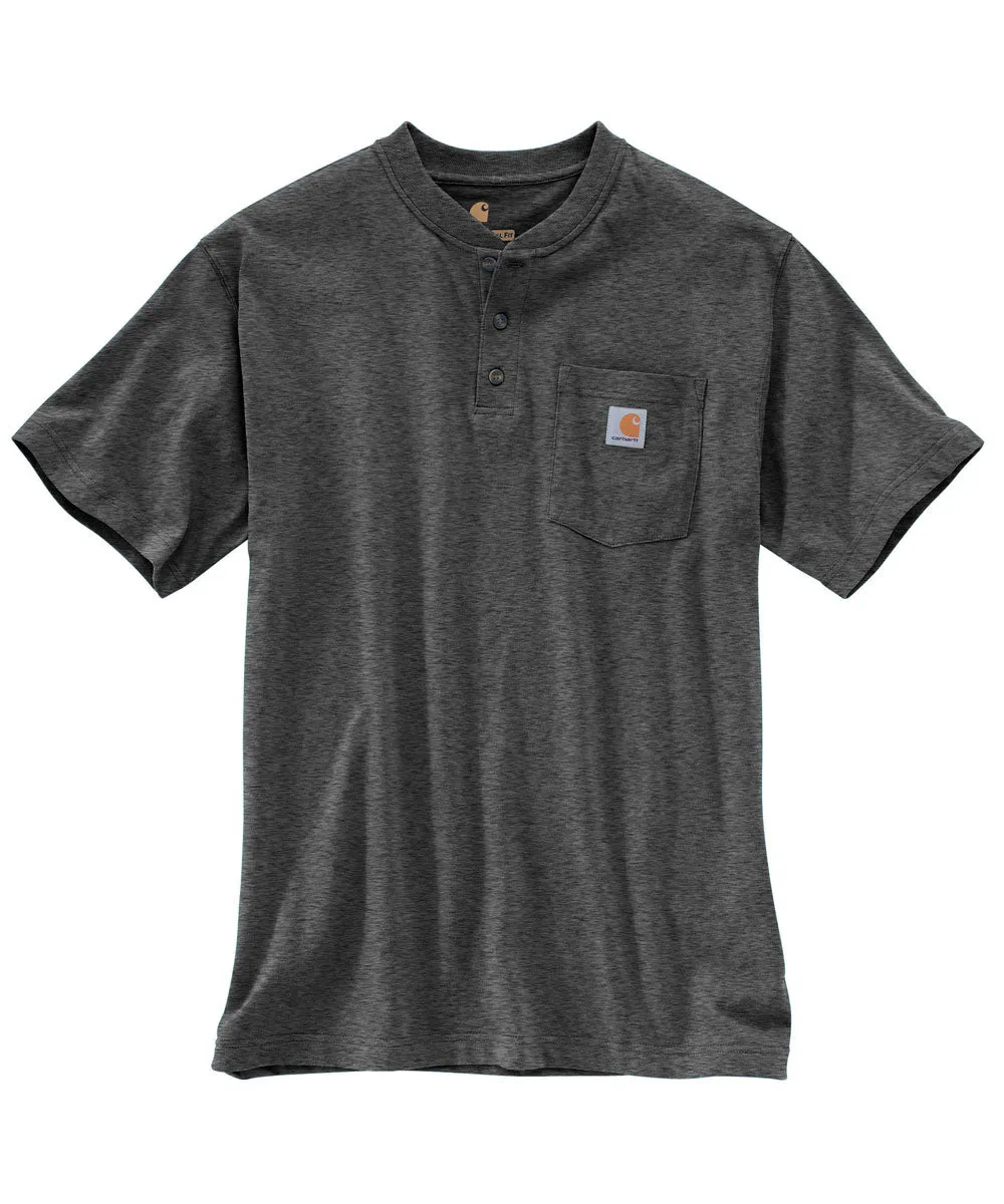 Carhartt Short Sleeve Henley T-Shirt - Carbon Heather