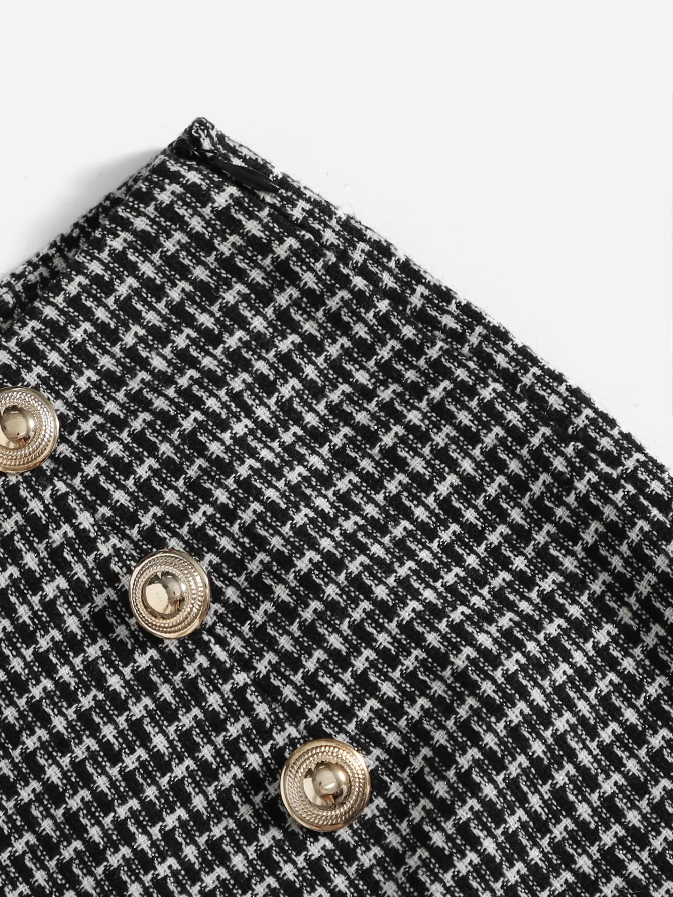 Casual Plaid Double Button High Waist Women Shorts