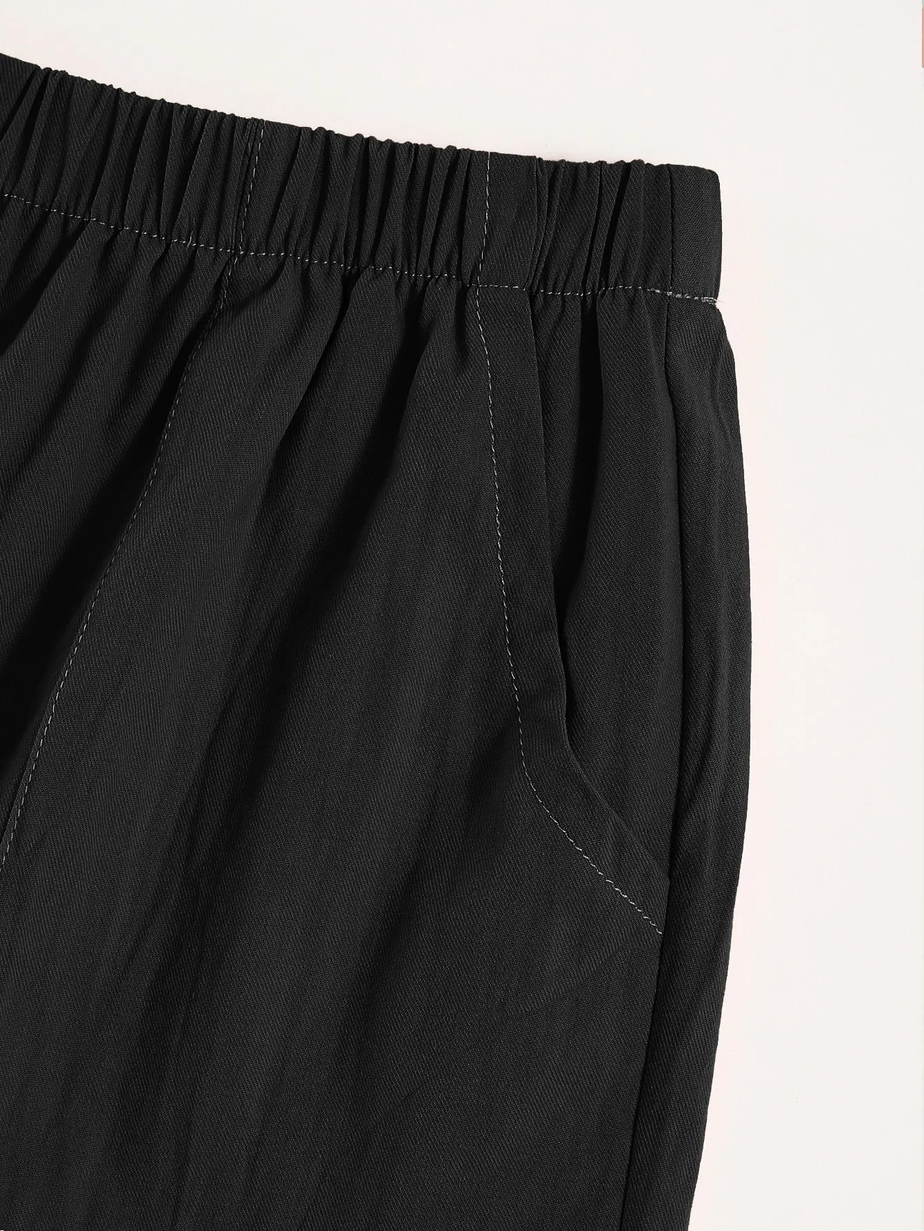 Casual Plain Ruffle Hem Natural Women Shorts