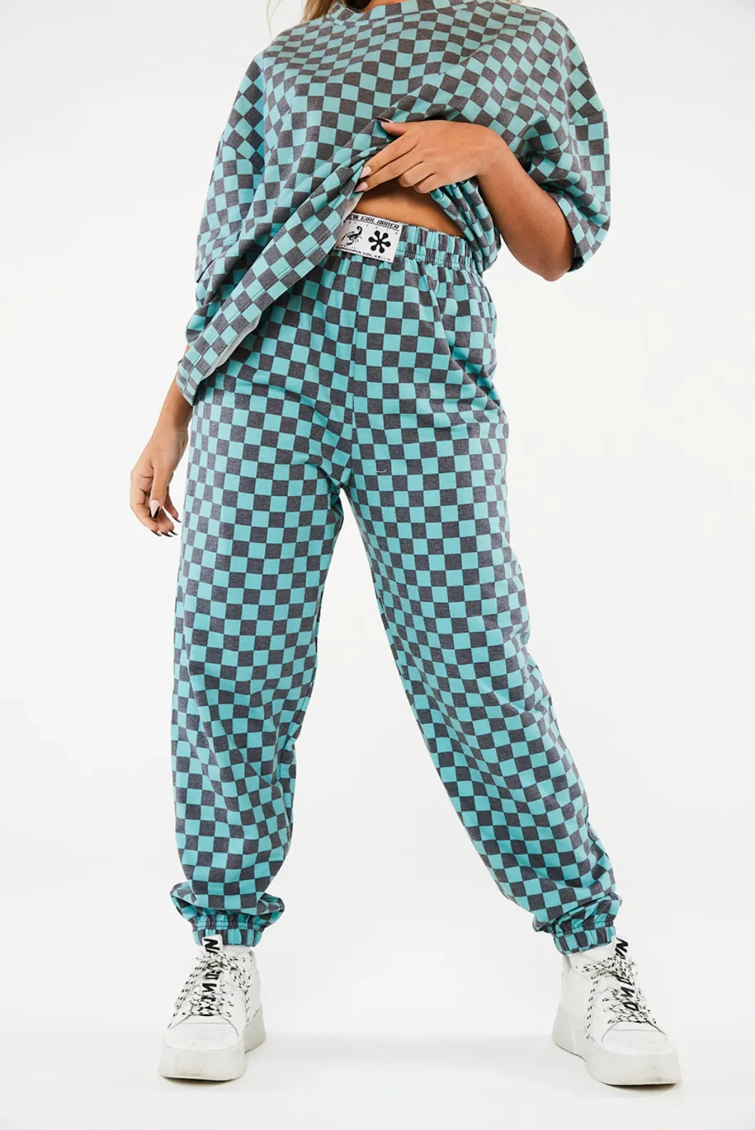 CHECKERBOARD SWEAT - TEAL