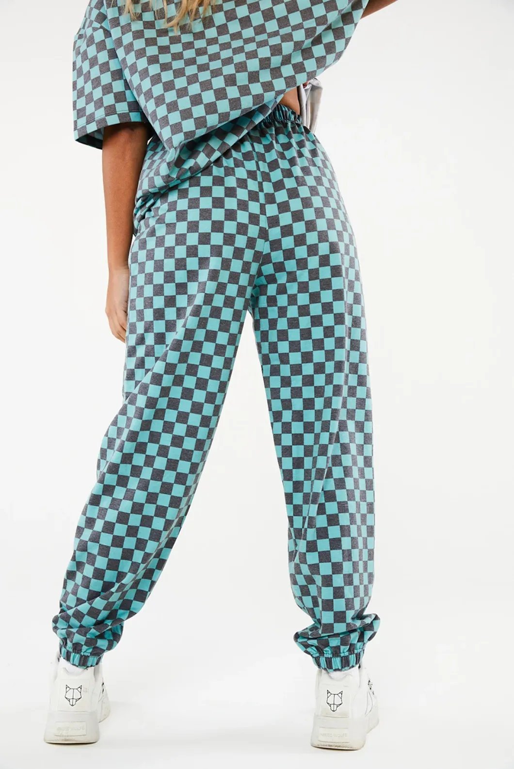 CHECKERBOARD SWEAT - TEAL