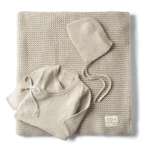 Chunky Knit 3 Piece Set | Taupe | Domani Bebe