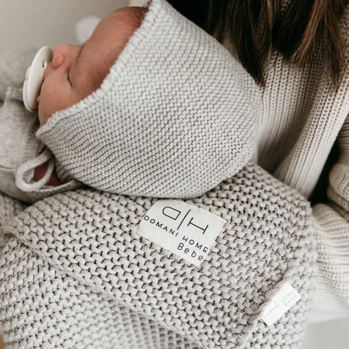 Chunky Knit 3 Piece Set | Taupe | Domani Bebe