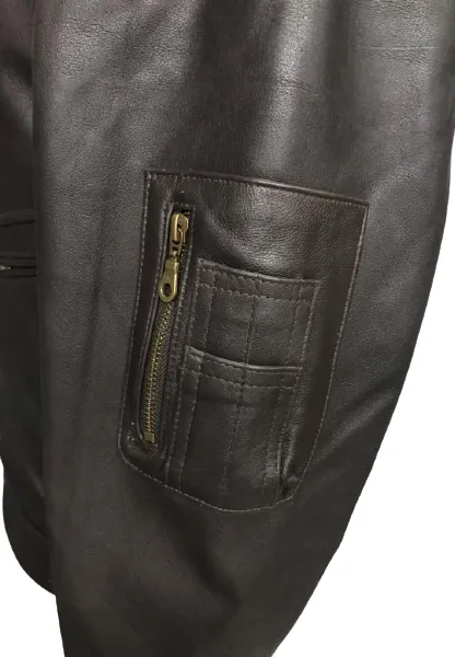 Classic  Flying Pilot Brown Seep Nappa Leather Aviator Jacket 159