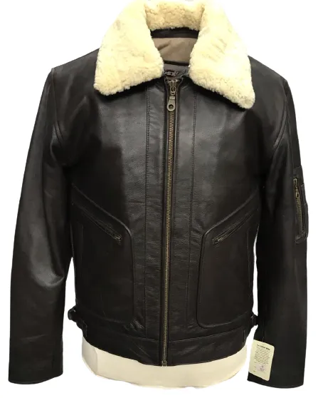 Classic  Flying Pilot Brown Seep Nappa Leather Aviator Jacket 159