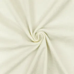 Classic Ivory Slubbed Stretch Brushed French Terry Fleece Knit Fabric