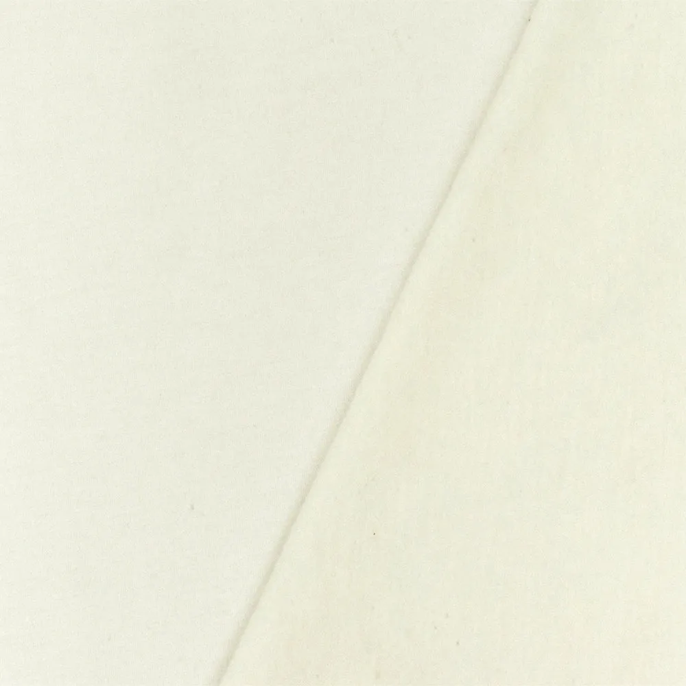 Classic Ivory Slubbed Stretch Brushed French Terry Fleece Knit Fabric