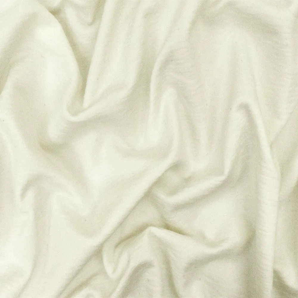 Classic Ivory Slubbed Stretch Brushed French Terry Fleece Knit Fabric