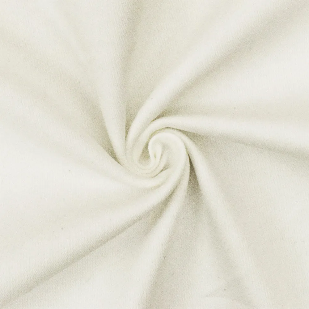 Classic Ivory Solid Stretch Cotton Dobby Woven Fabric