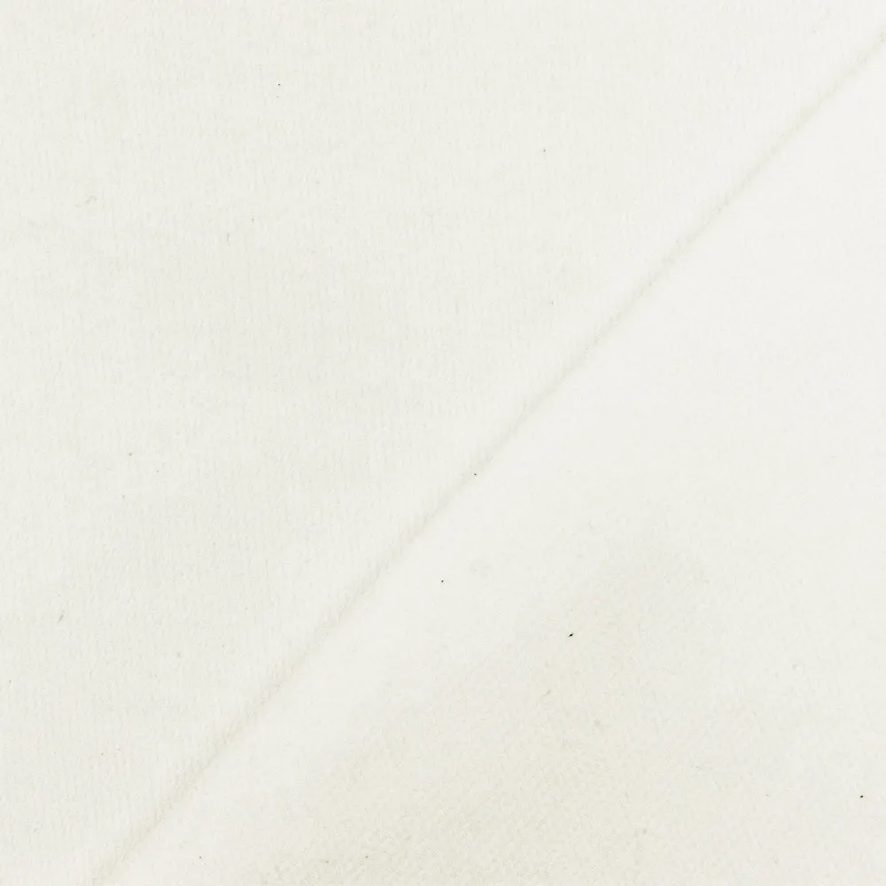 Classic Ivory Solid Stretch Cotton Dobby Woven Fabric