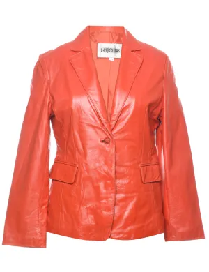 Classic Maroon Leather Jacket - S