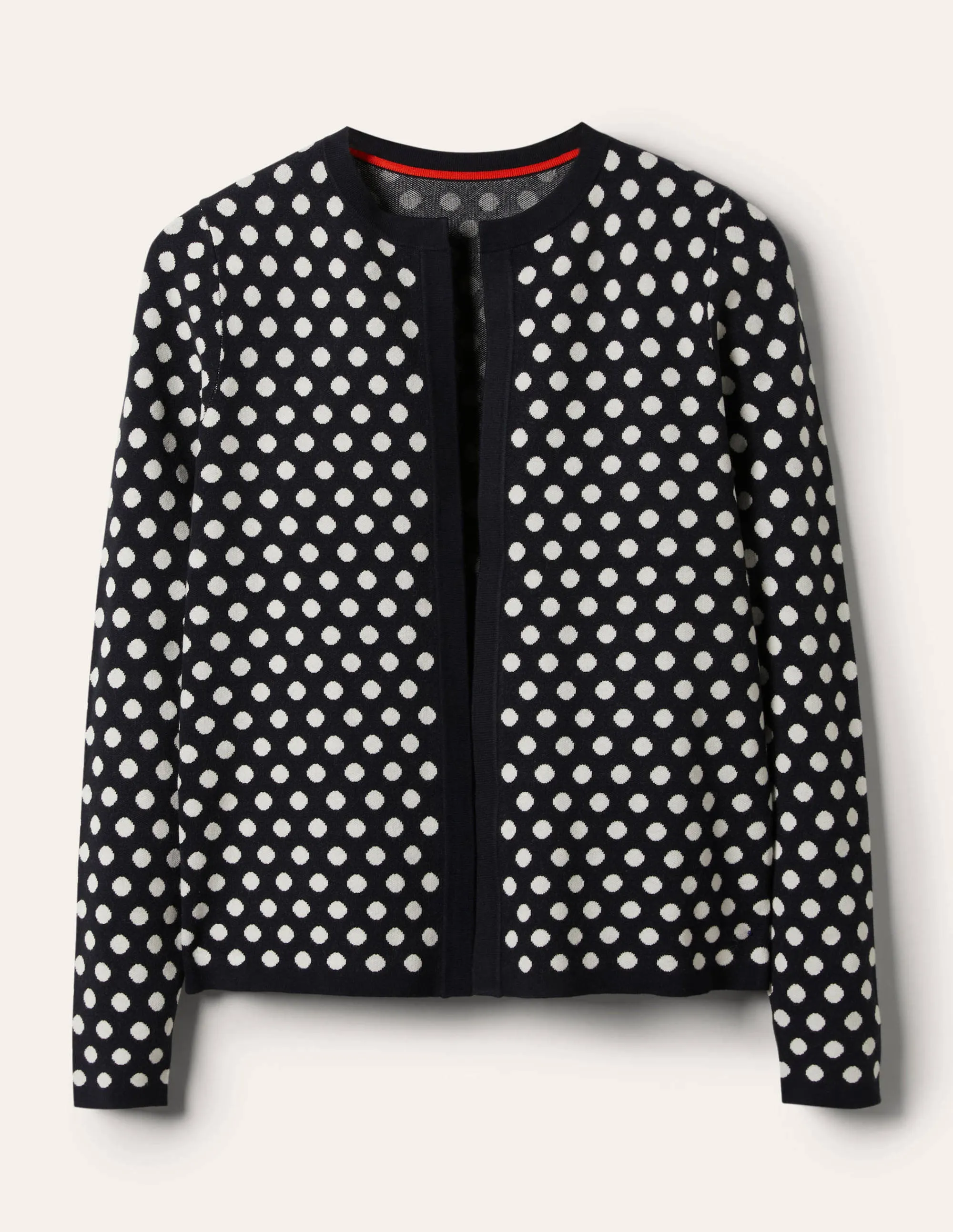 Cleo Jacquard Knitted Cardigan-Navy