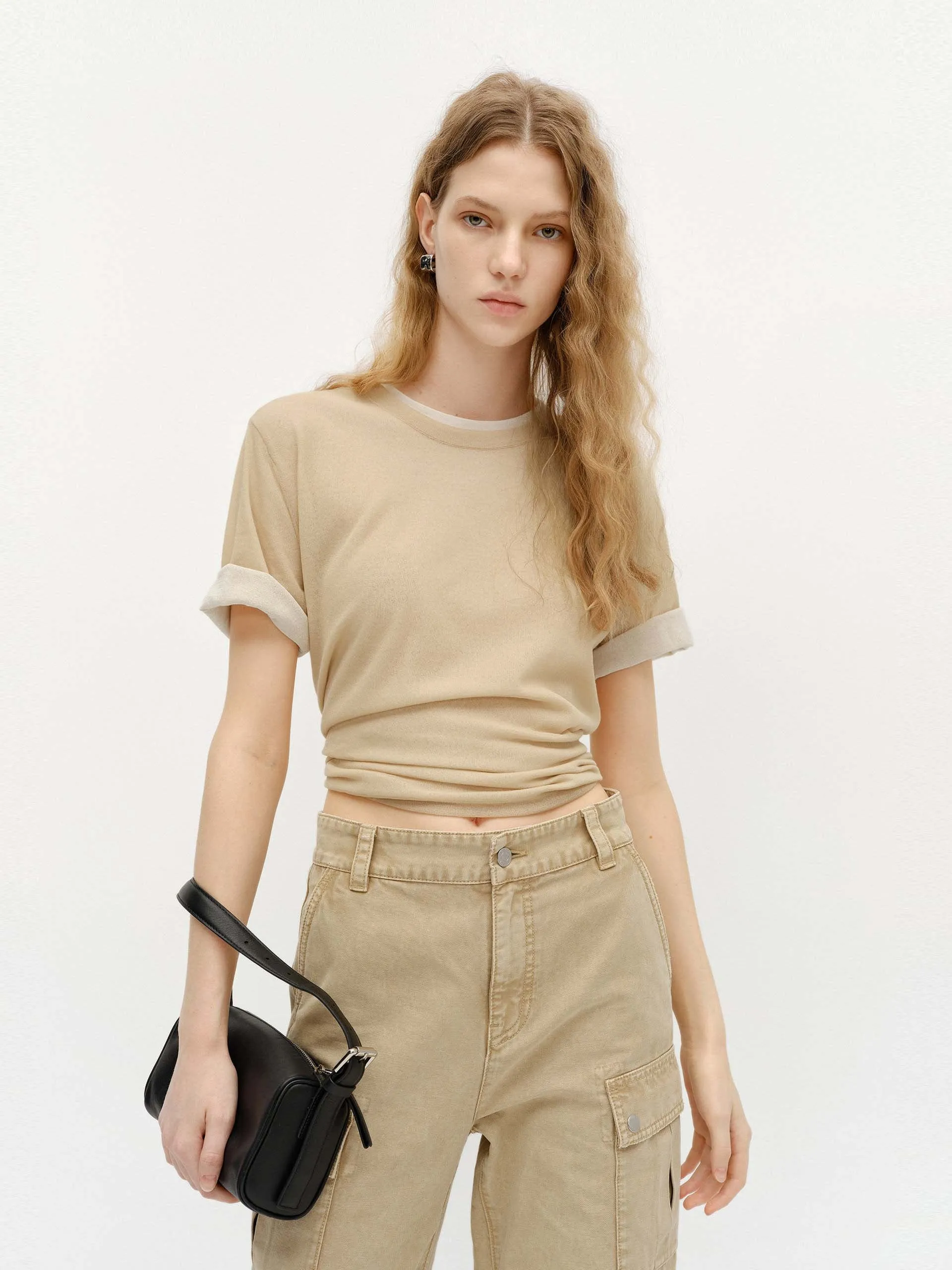 Cotton Blend Layered Top