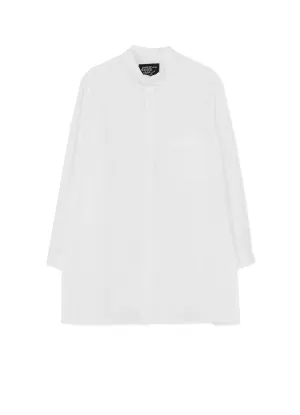 COTTON BROADCLOTH ASYMMETRIC COLLAR SHIRT