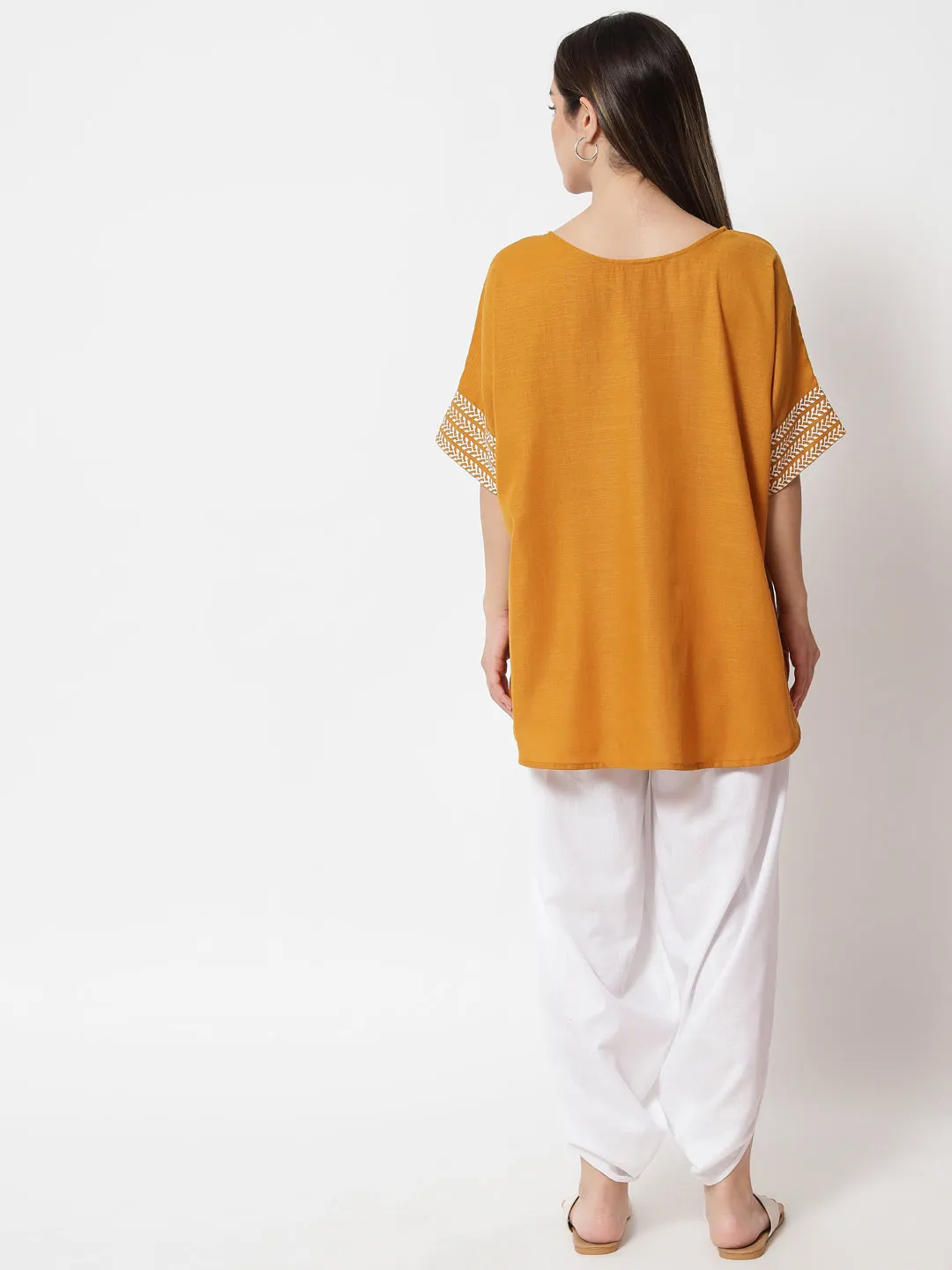 Cotton Hand Block Printed High-low Dhoti Co-ord