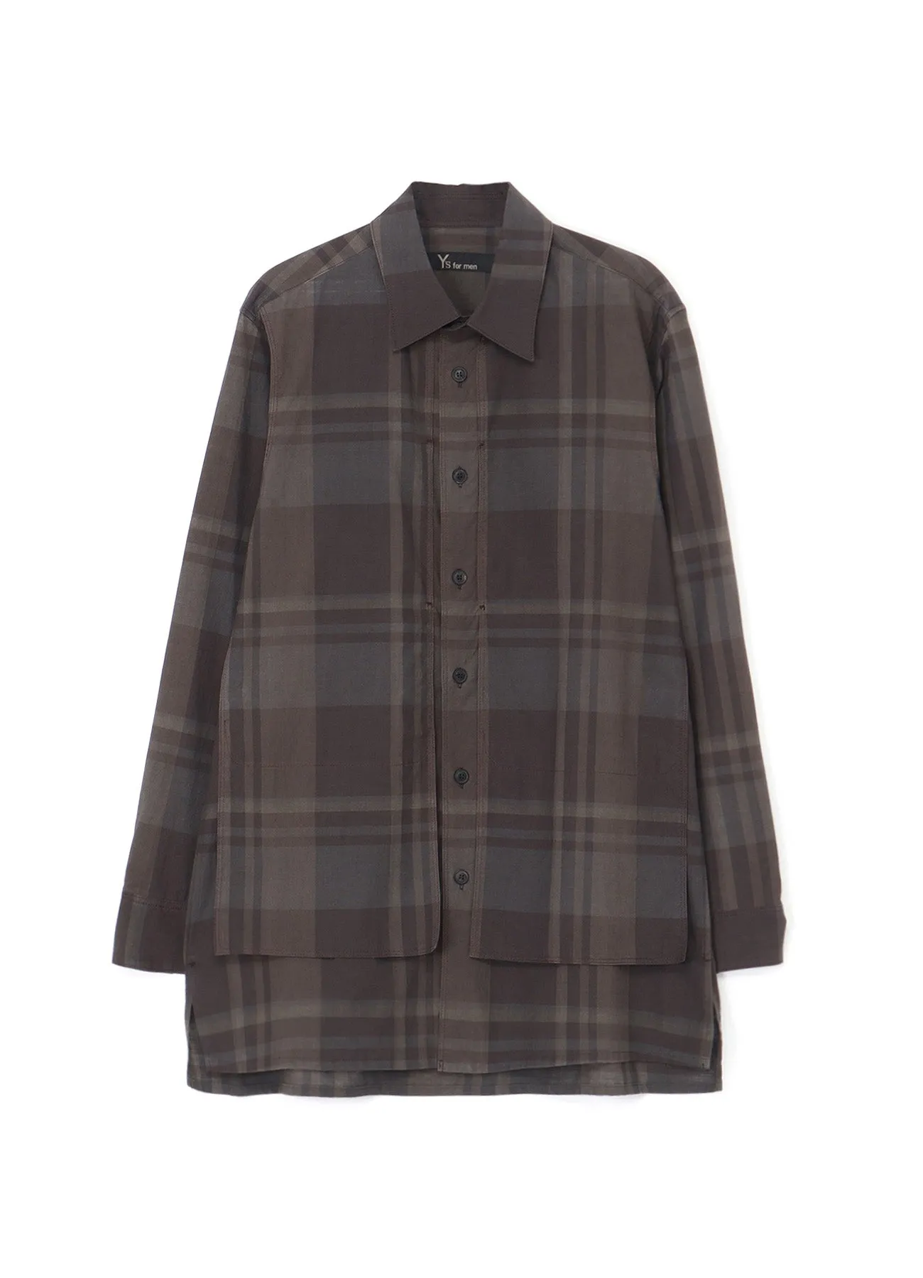 COTTON SILK SHIRT WITH PLAID POCKET
