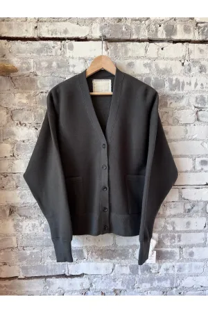 Cotton Tencel Brushed Fleece Cardigan - Dark Charcoal