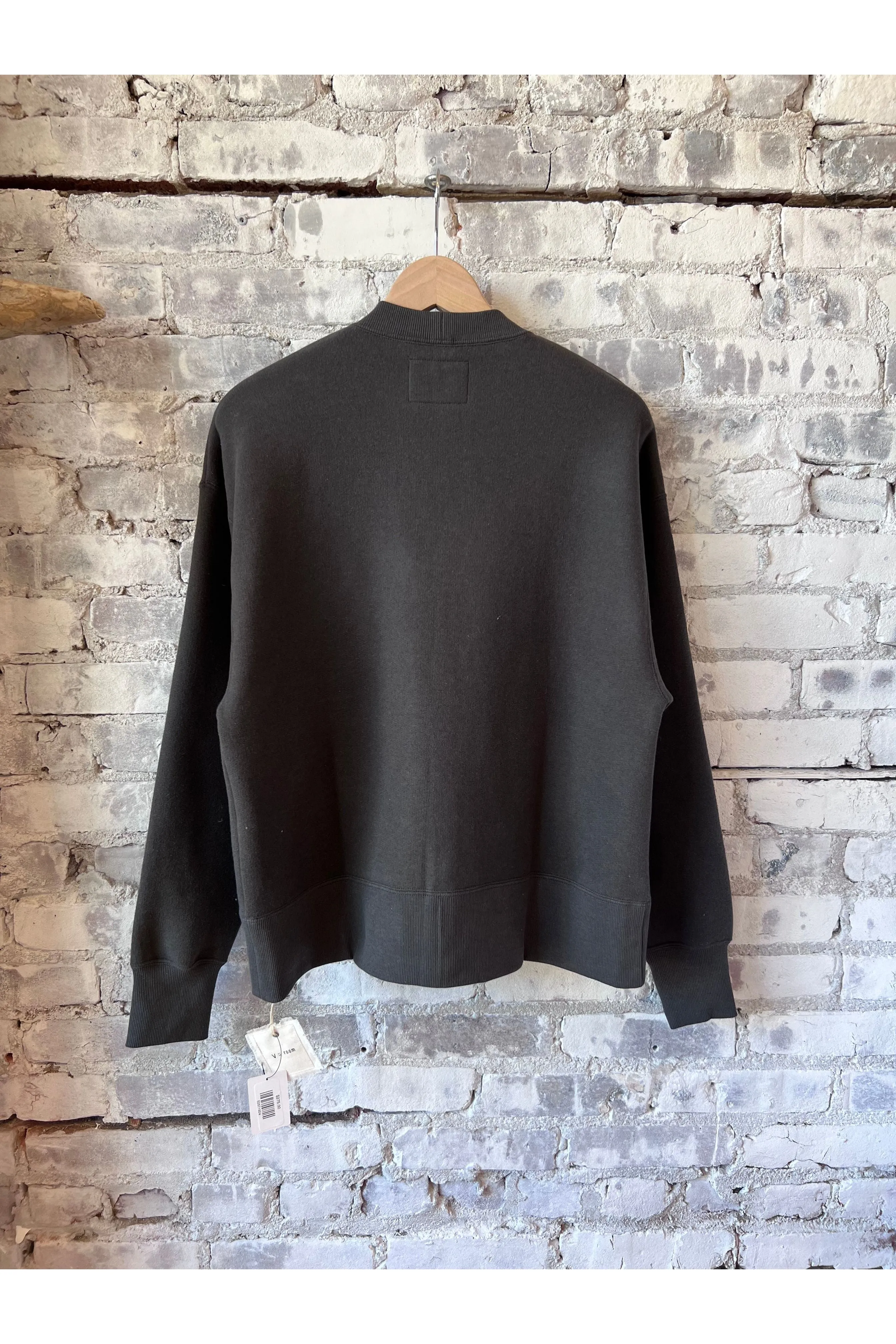 Cotton Tencel Brushed Fleece Cardigan - Dark Charcoal