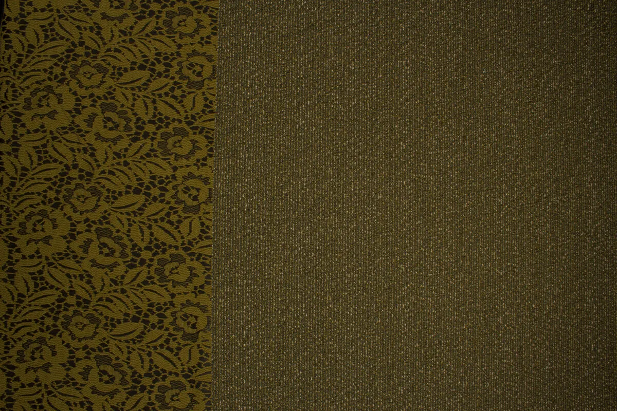 Dark Green Chenille Brocade