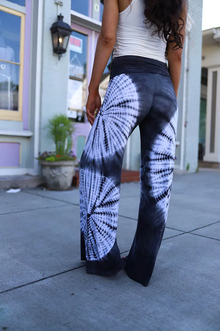 Dreamcatcher Tie Dye Palazzo Pants - Charcoal Grey