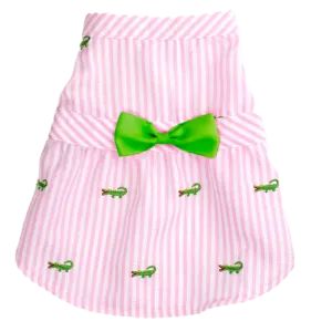 Dress | Pink Stripe Alligators
