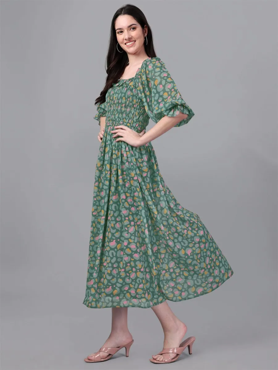 dresses for Women western wear Green Maxi Dress