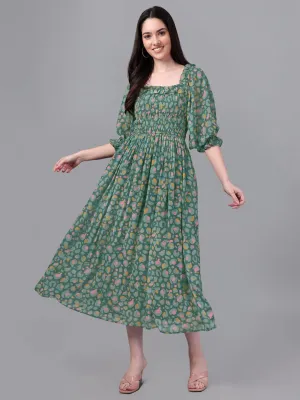 dresses for Women western wear Green Maxi Dress