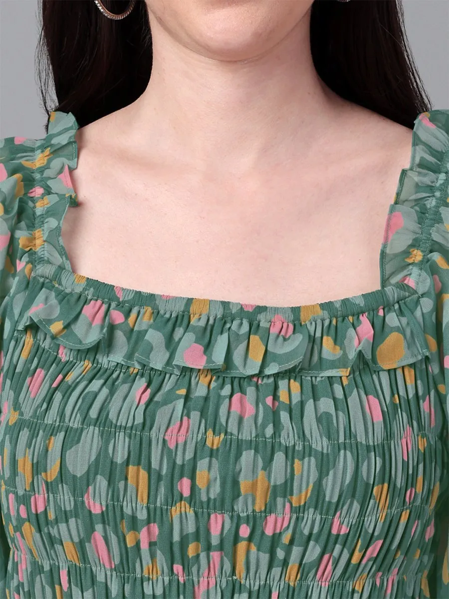 dresses for Women western wear Green Maxi Dress