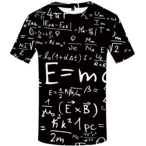 Einstein T-shirt Men Math Science T shirts Funny Black Tshirt Anime Character Tshirt Printed Gothic Tshirts Novelty Short Sleeve