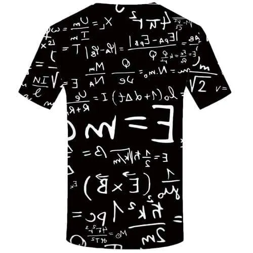 Einstein T-shirt Men Math Science T shirts Funny Black Tshirt Anime Character Tshirt Printed Gothic Tshirts Novelty Short Sleeve