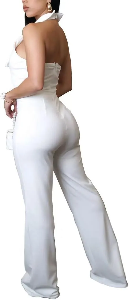 Elegant Jumpsuit for Women Dressy Sexy Plus Size Wide Leg Pant Suit One Piece Party Outfits