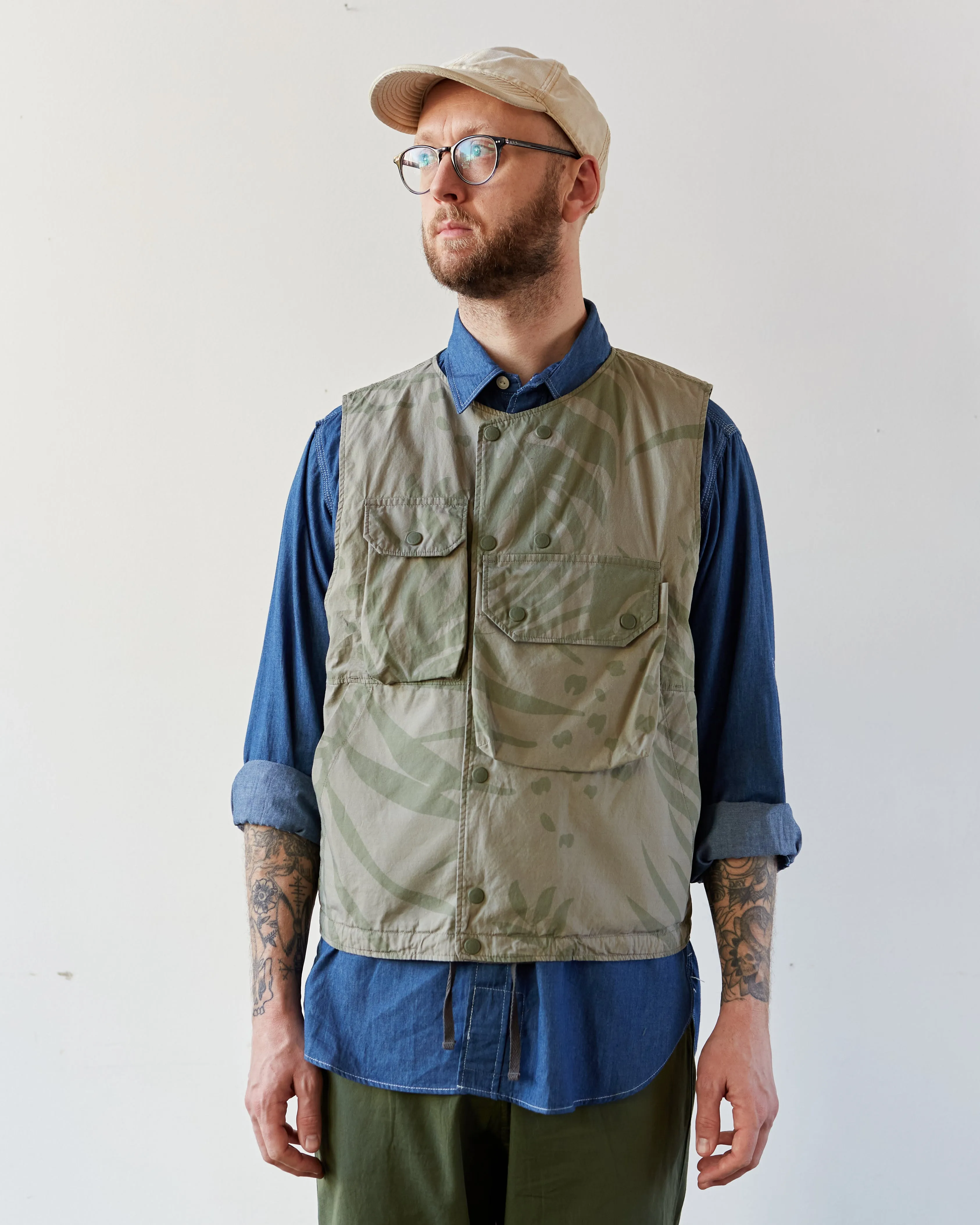 Engineered Garments Cover Vest, Khaki/Olive