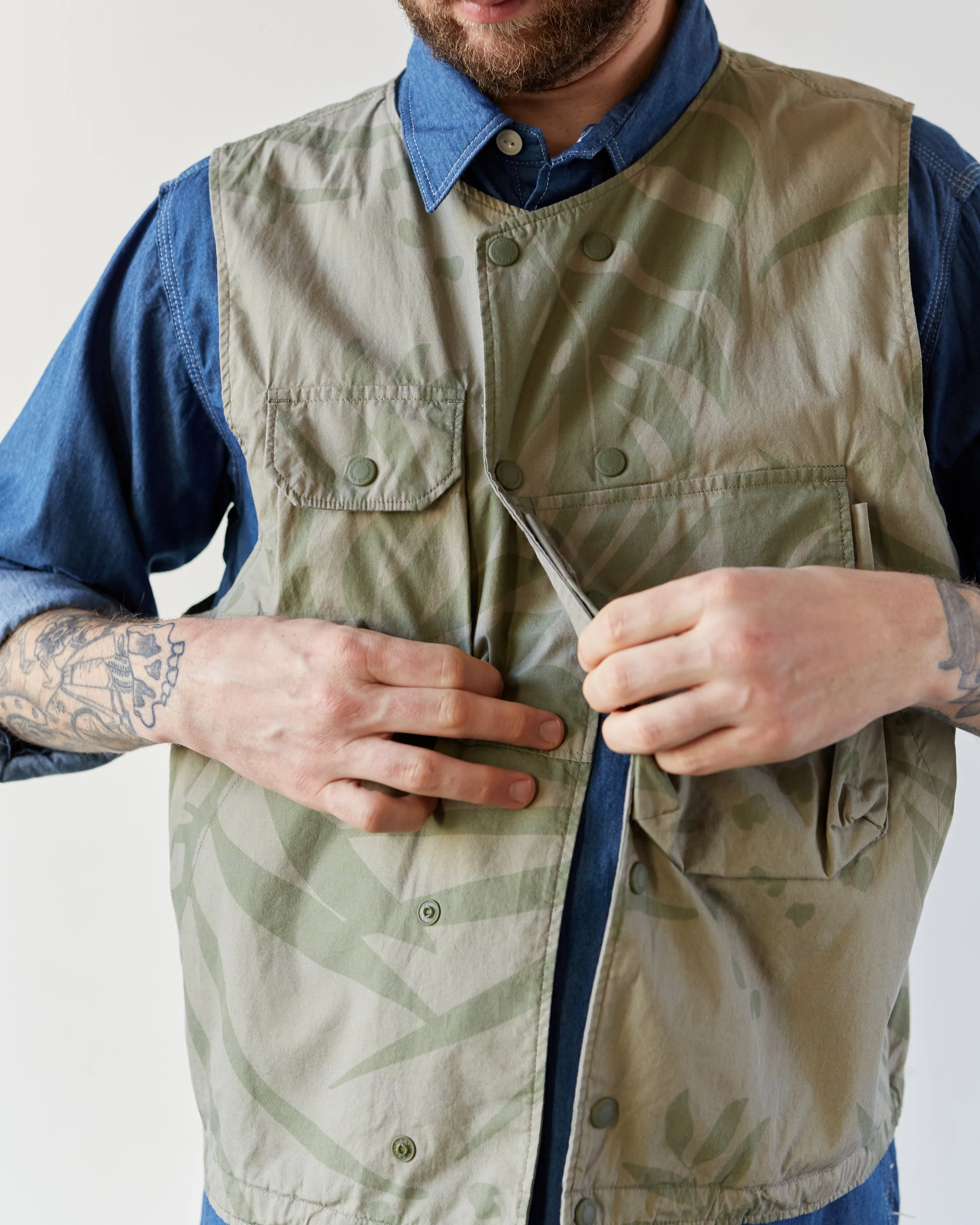 Engineered Garments Cover Vest, Khaki/Olive