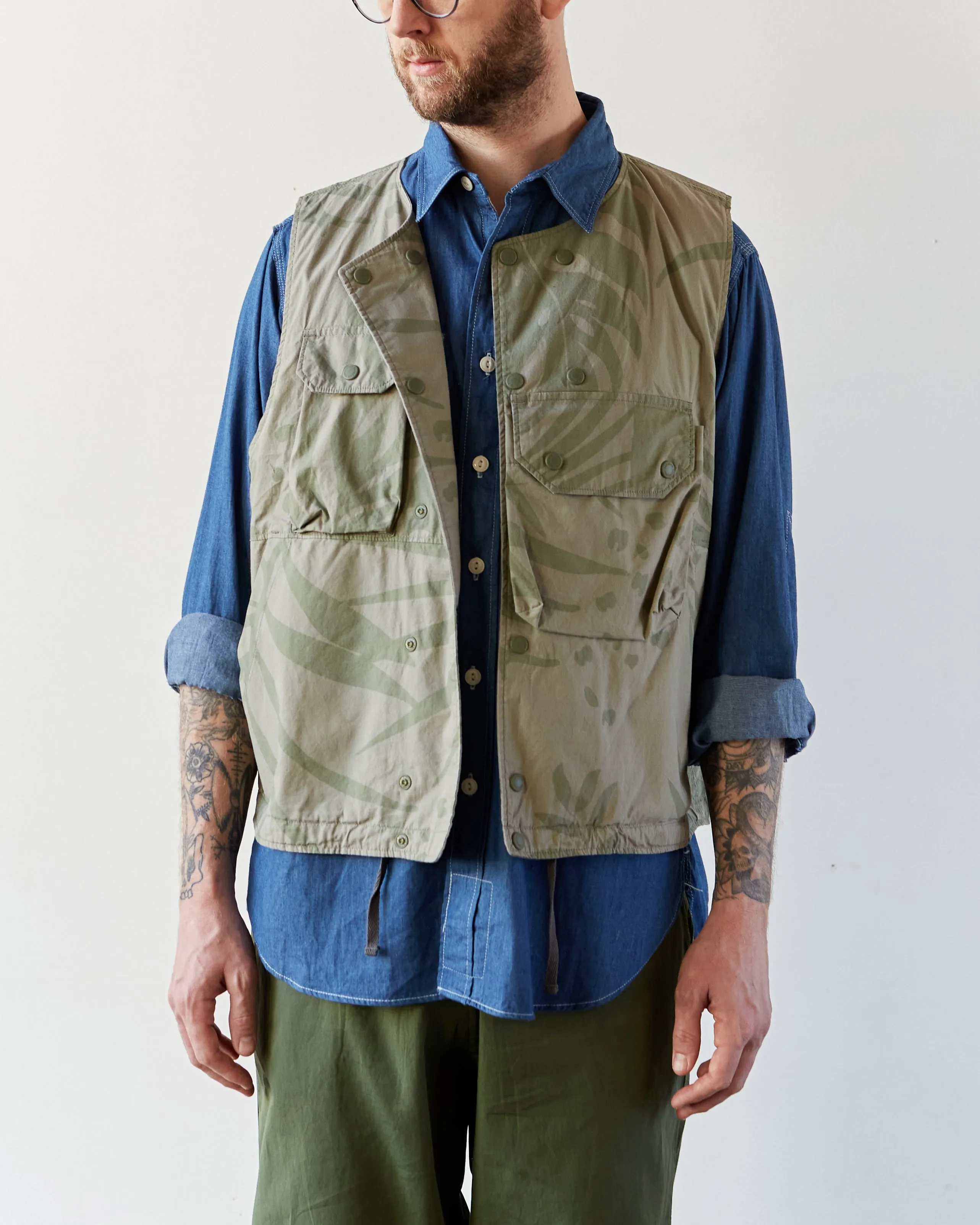 Engineered Garments Cover Vest, Khaki/Olive