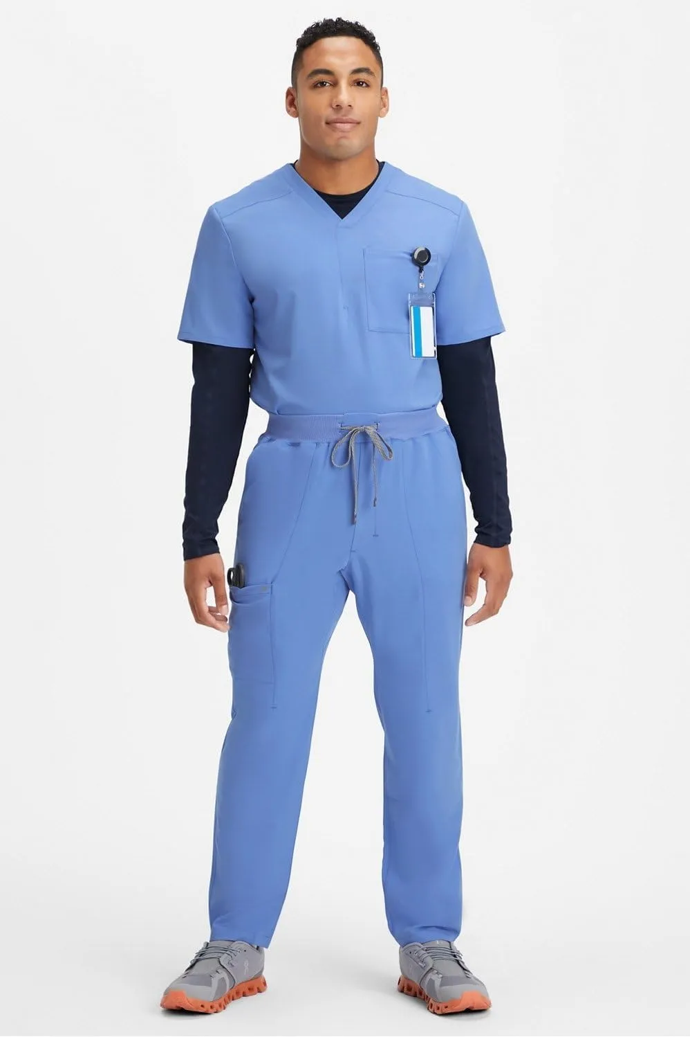 Fabletics Men's Intake Scrub Pant - MotionTech, 4-Way Stretch, Pocket-Packed, Wrinkle-Resist, Semi-Slim Fit