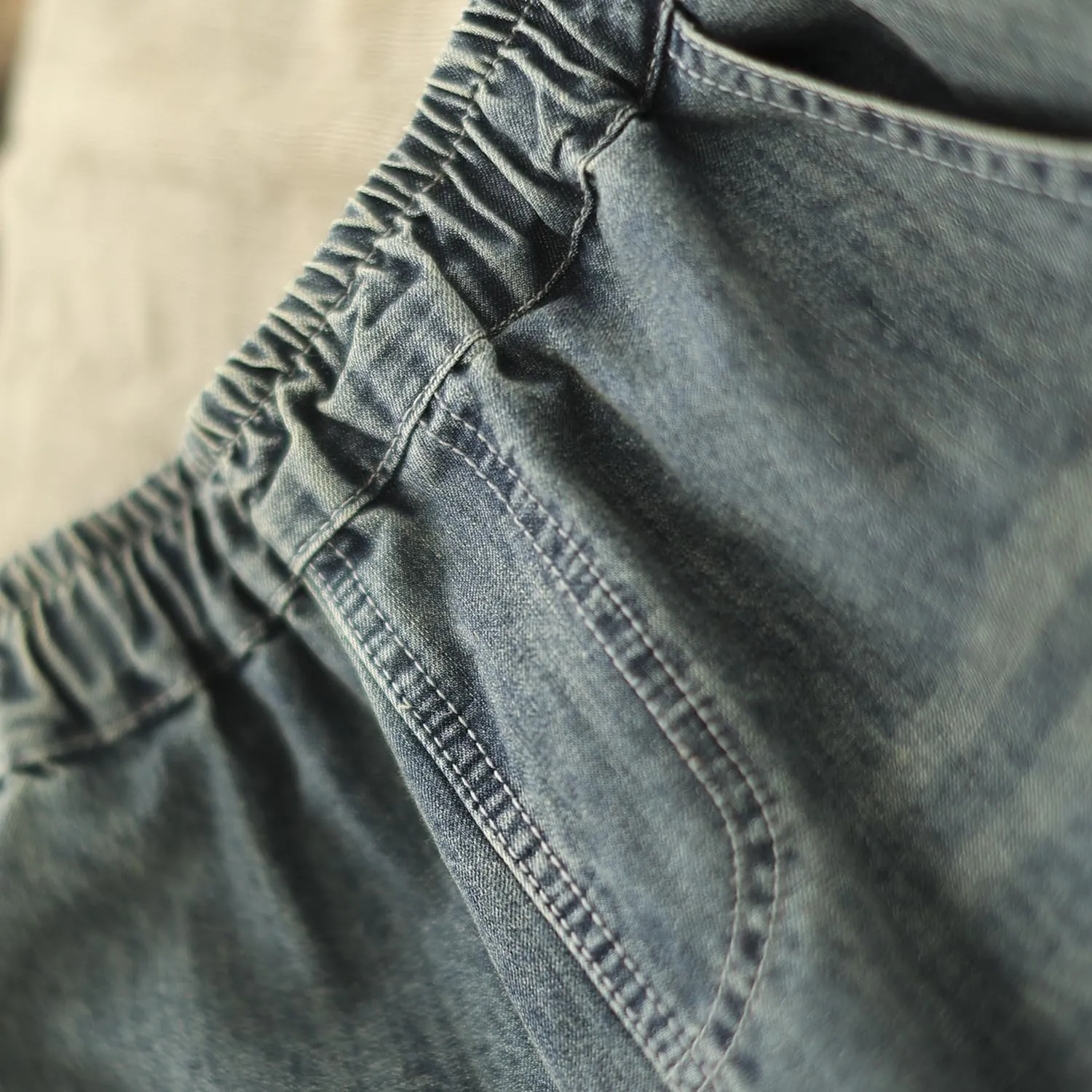 Fashion Spring Summer Ladies Ripped Loose Jeans Women Casual Embroidery Elastic Wide-Leg Denim Trousers