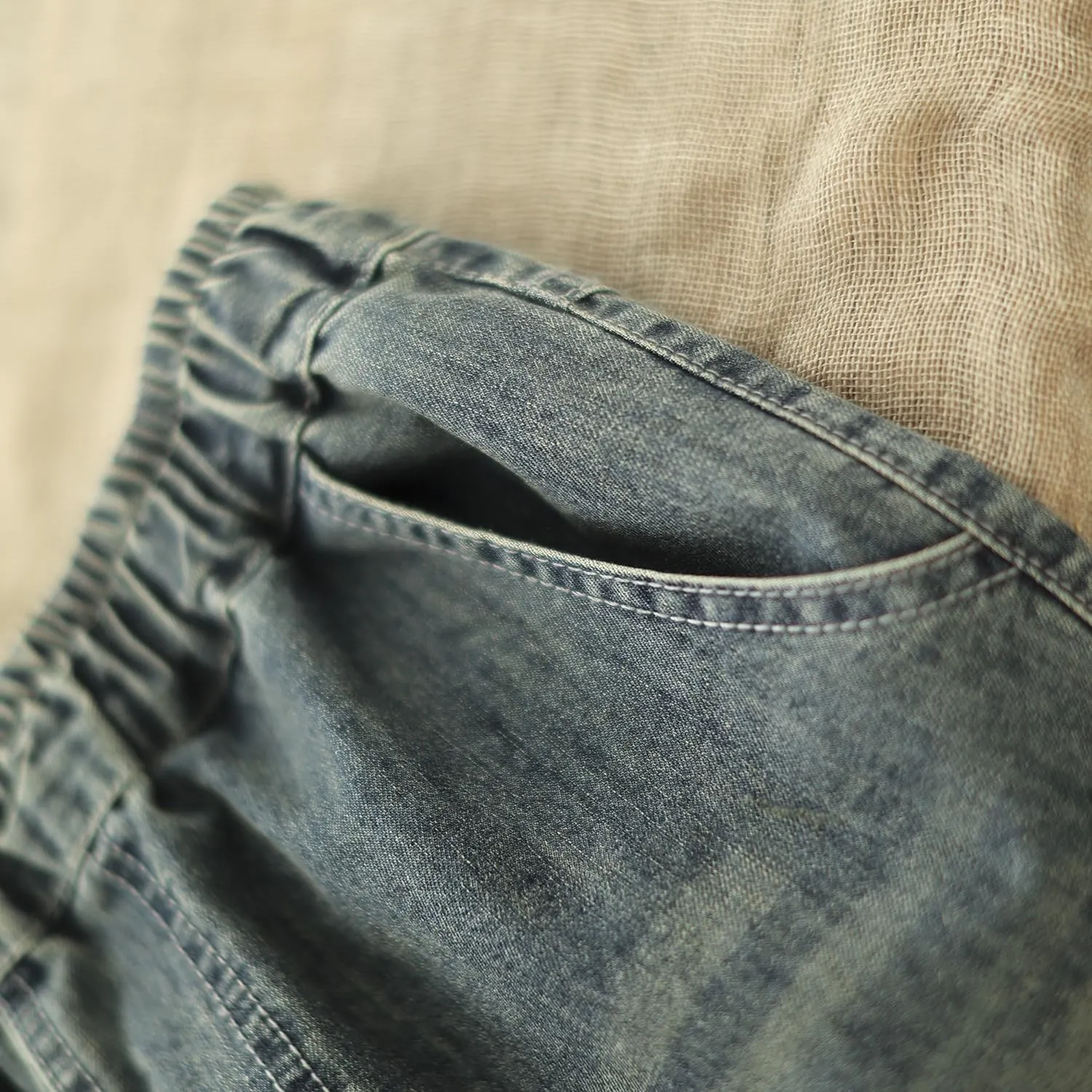 Fashion Spring Summer Ladies Ripped Loose Jeans Women Casual Embroidery Elastic Wide-Leg Denim Trousers