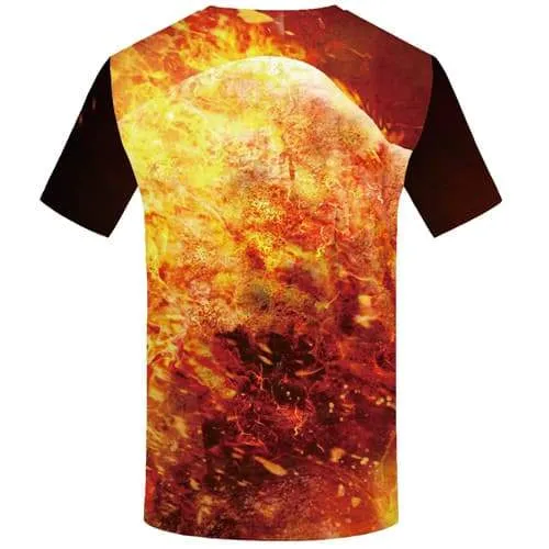 Flame T-shirt Men War T shirts Funny Harajuku Tshirts Cool Gothic Tshirts Novelty Fire T-shirts Graphic Short Sleeve summer