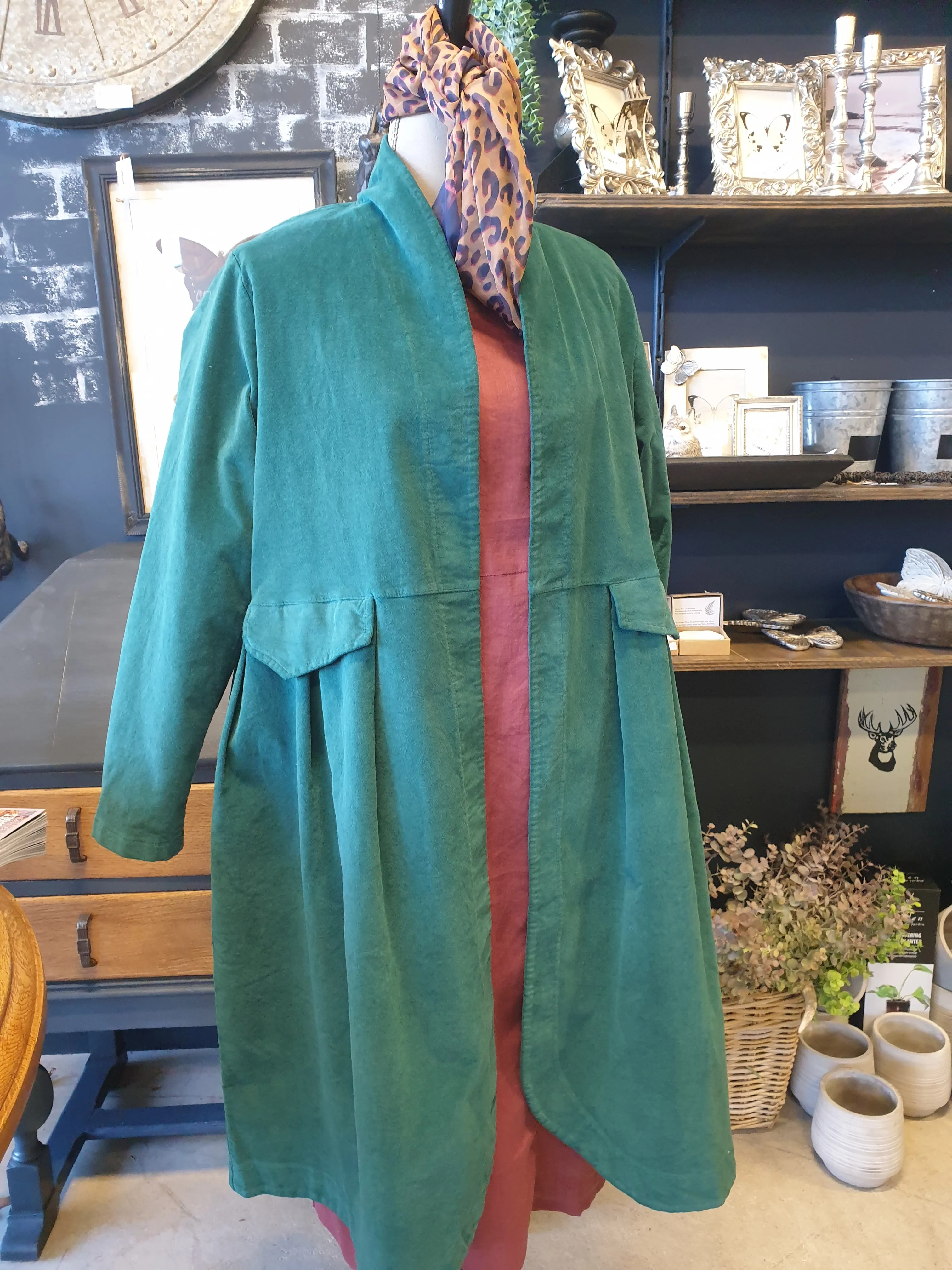 Frederic Italian Velvet Coat | Teal