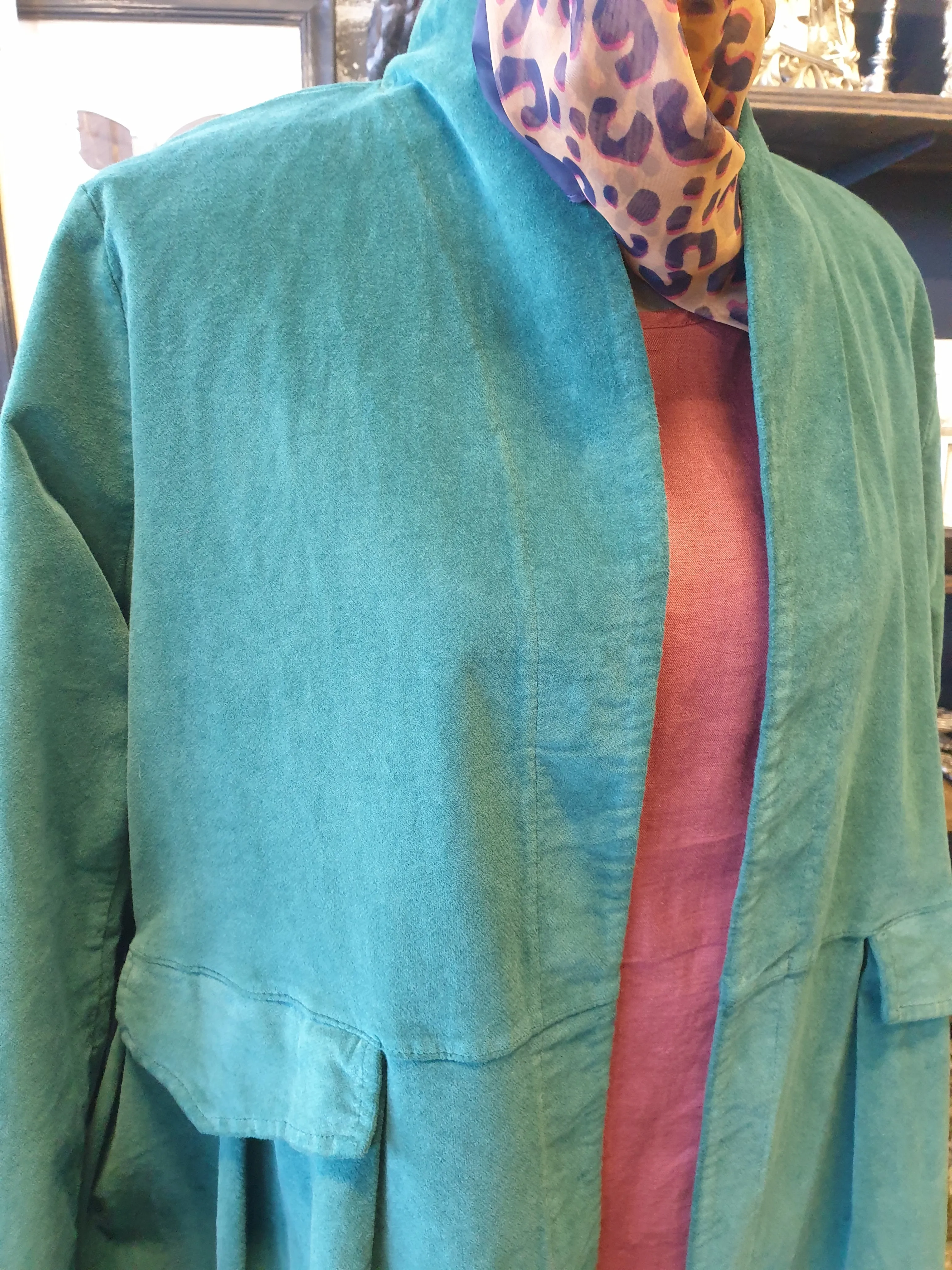 Frederic Italian Velvet Coat | Teal
