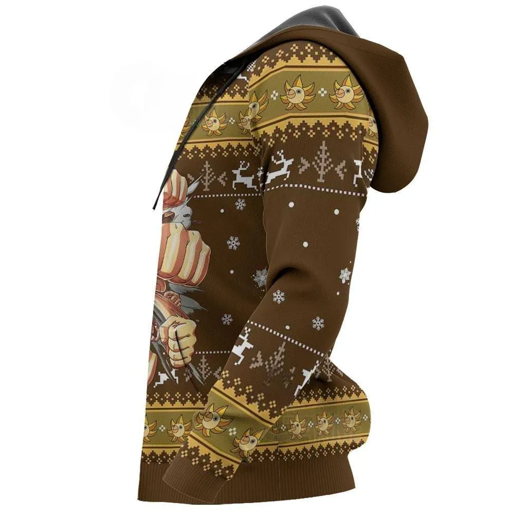 Giftngon - Luffy Gomu Gomu Ugly Sweater Xmas One Piece Anime Chrismast For Kids