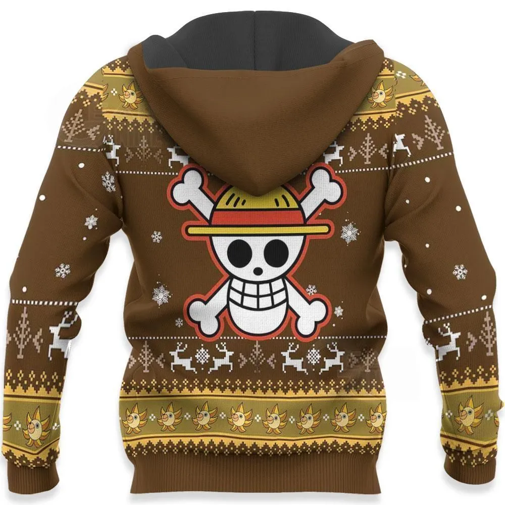 Giftngon - Luffy Gomu Gomu Ugly Sweater Xmas One Piece Anime Chrismast