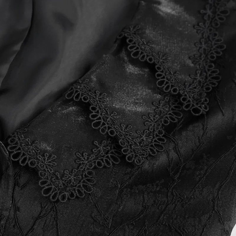 Gothic Floral Embroidered Waiscoat with Buttons / Vintage Women's Clothing with Lacing on Back