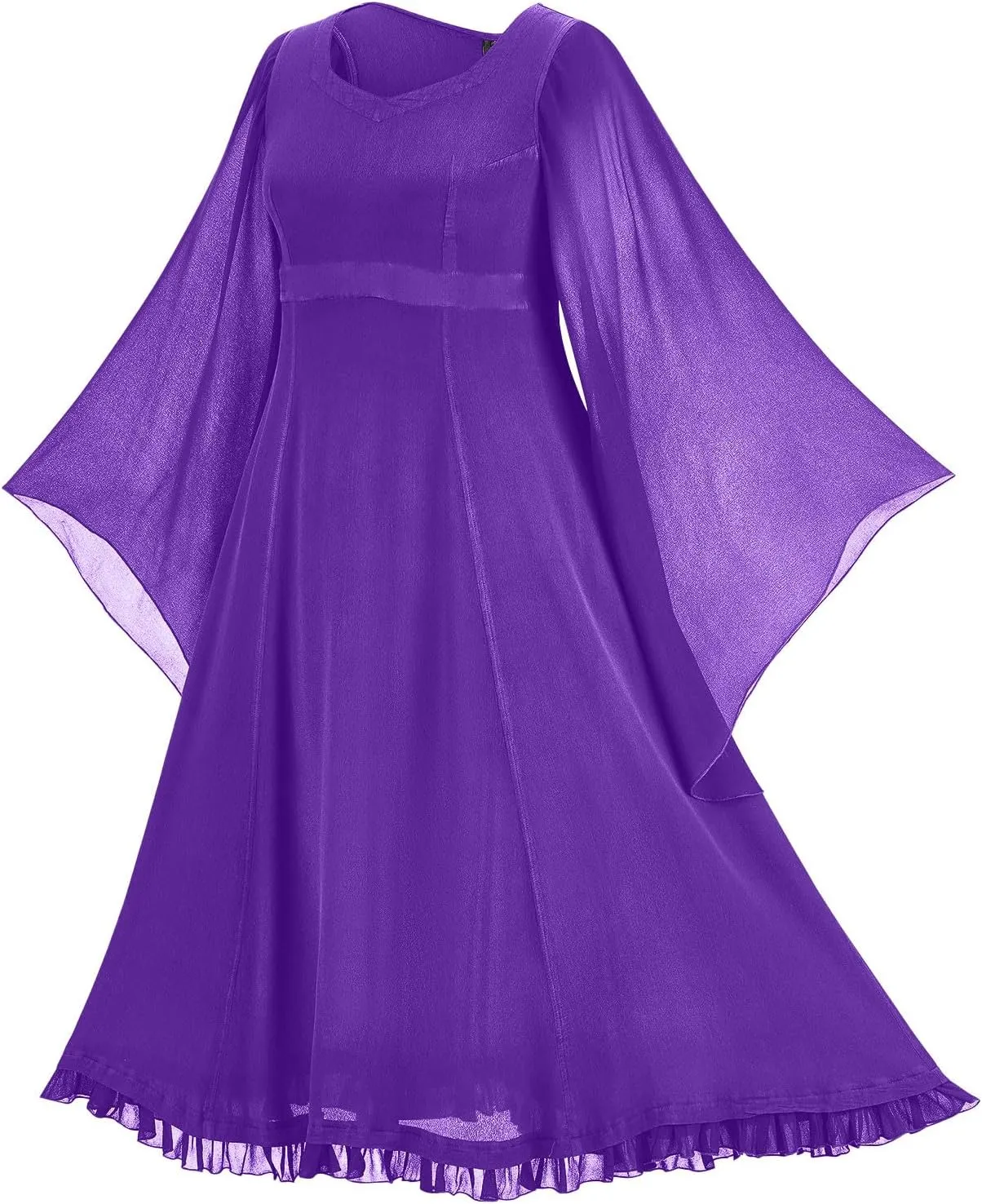 Gothic Mesh Midi Dress Women Flare Long Sleeves Dresses Ladies V-Neck Dress Punk Pleated Skirt Goth Medieval Costume