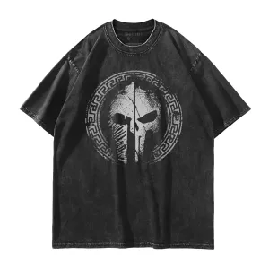Greece Fretwork Totem Spartan Washed T-Shirt