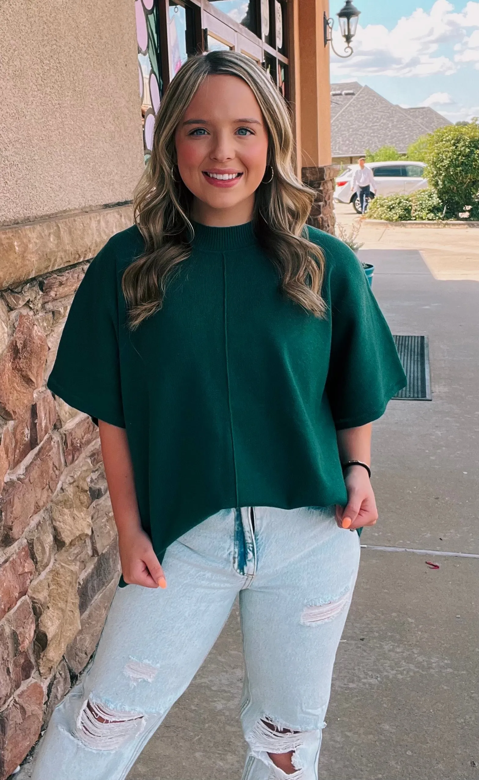 Green Soft Sweater Top