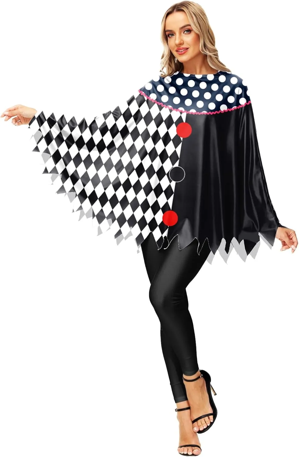 Halloween Pumpkin Costume Spider Web Skeleton Poncho Cloak