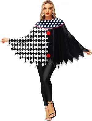 Halloween Pumpkin Costume Spider Web Skeleton Poncho Cloak